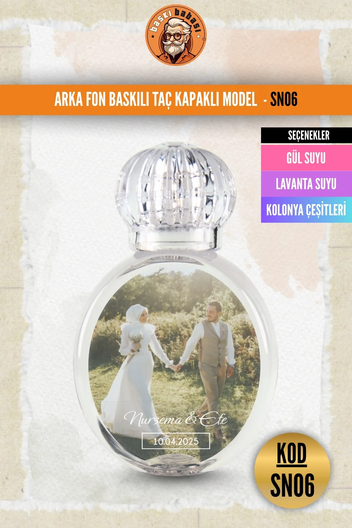 Arka Fon Baskılı Taç Kapaklı Şişe Arka Fon Baskılı Taç Kapaklı Şişe